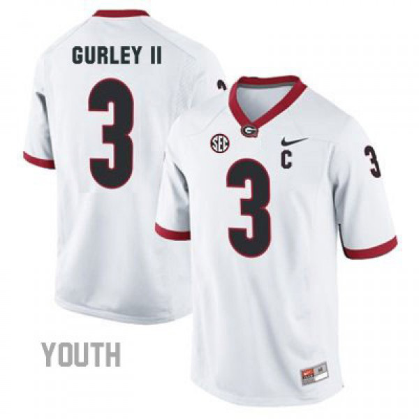 Youth Georgia Bulldogs Todd Gurley Youth #3 College Jersey - White